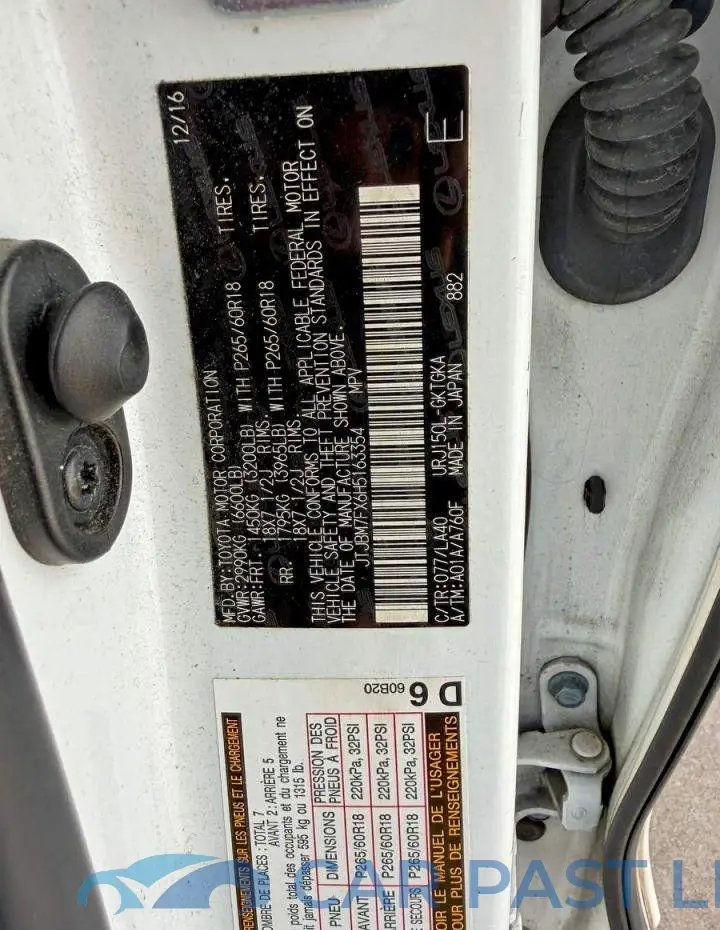 JTJBM7FX6H5163354# 10