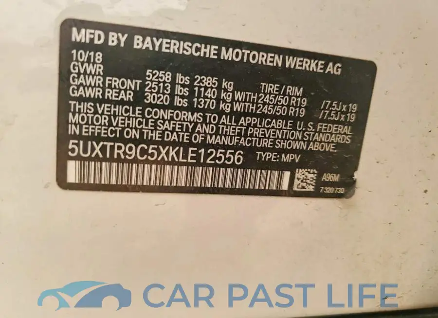 5UXTR9C5XKLE12556# 13