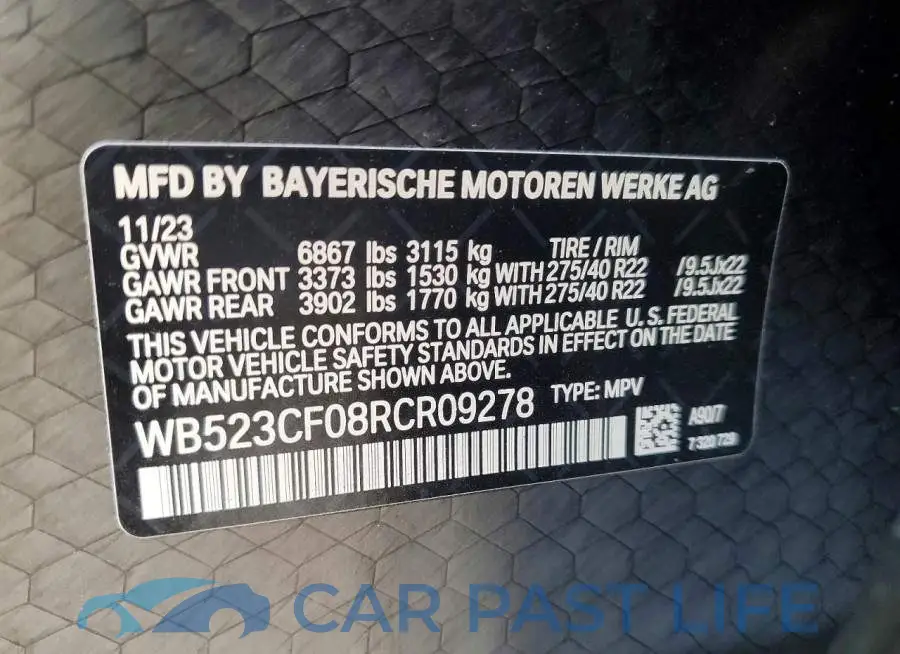 WB523CF08RCR09278# 14