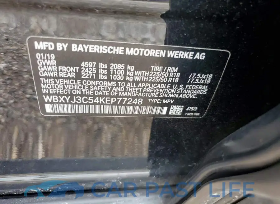 WBXYJ3C54KEP77248# 12