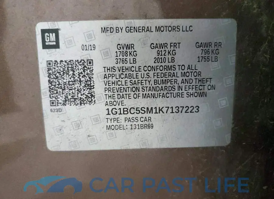 1G1BC5SM1K7137223# 12