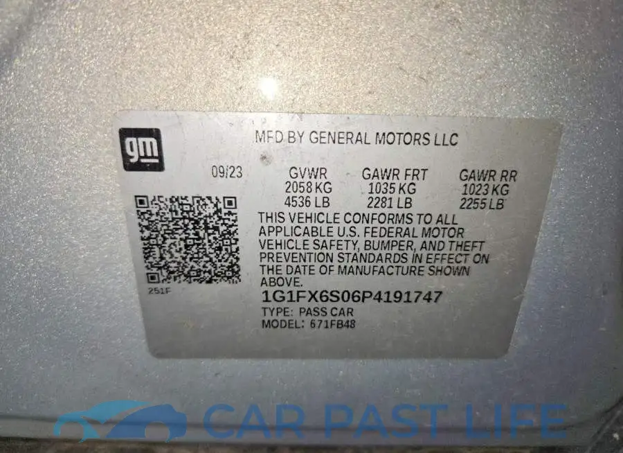 1G1FX6S06P4191747# 14