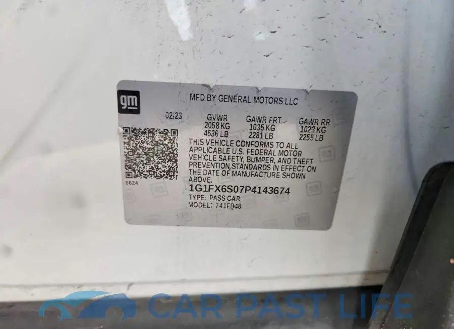 1G1FX6S07P4143674# 12