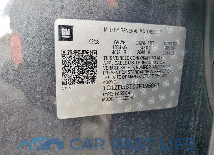 1G1ZB5ST0JF195661# 12