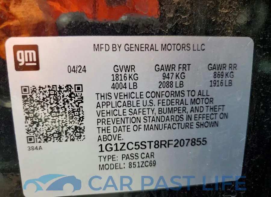 1G1ZC5ST8RF207855# 12