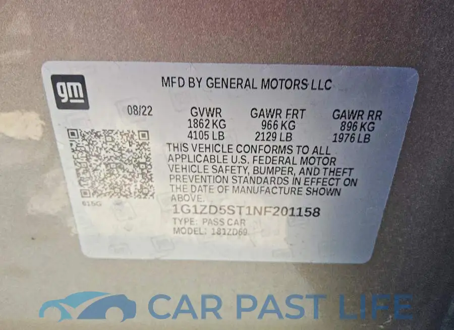 1G1ZD5ST1NF201158# 12