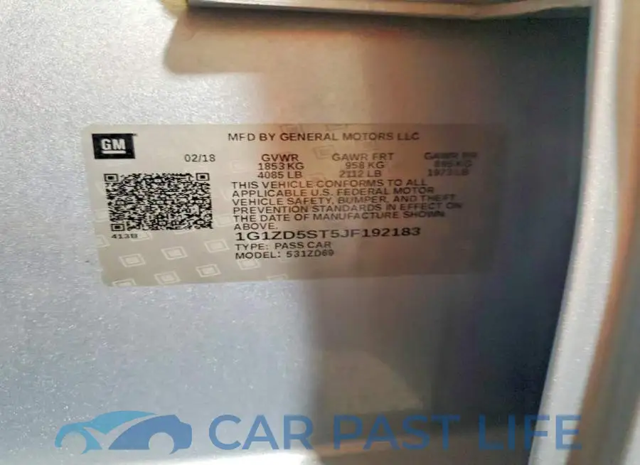 1G1ZD5ST5JF192183# 13
