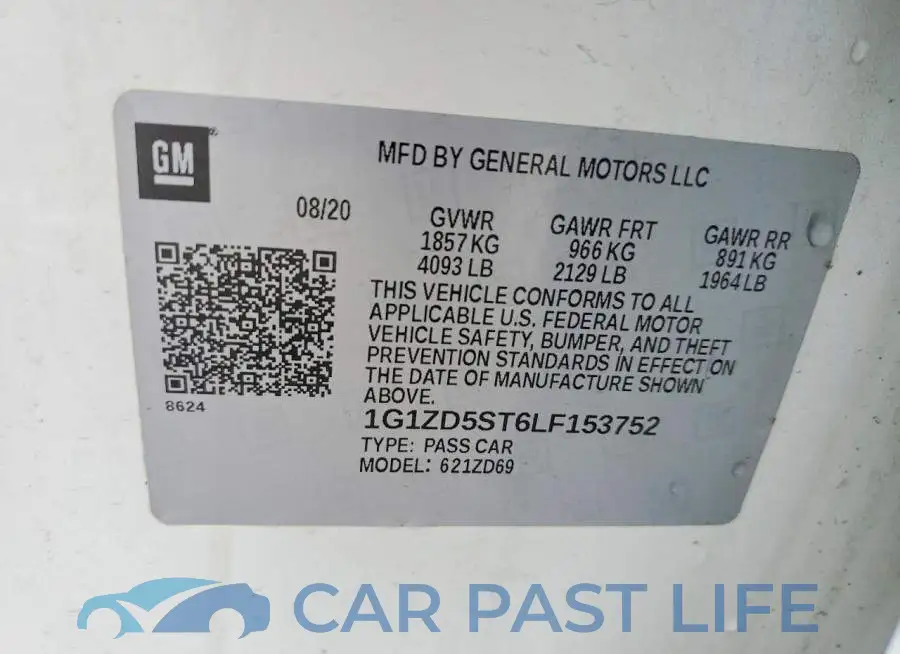 1G1ZD5ST6LF153752# 12