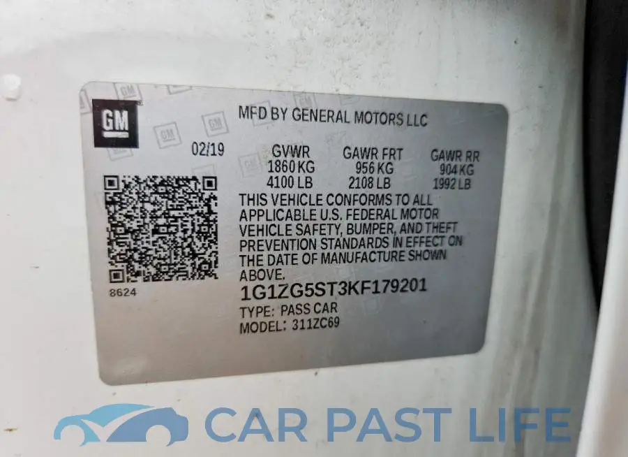 1G1ZG5ST3KF179201# 12