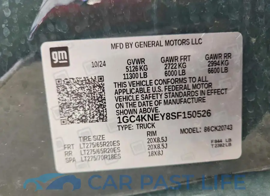 1GC4KNEY8SF150526# 12