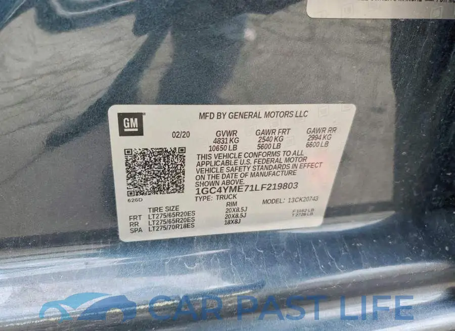 1GC4YME71LF219803# 12
