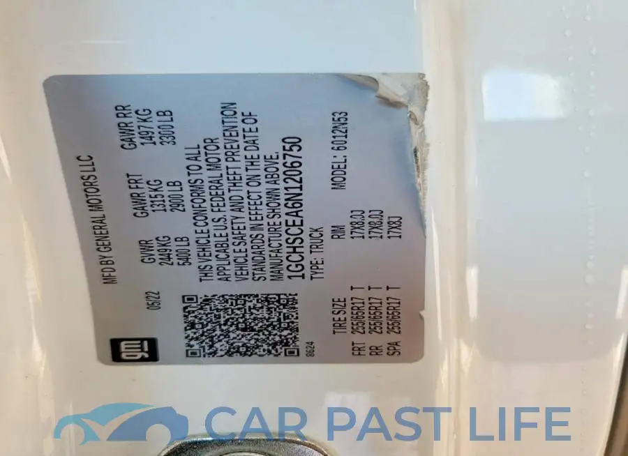 1GCHSCEA6N1206750# 12
