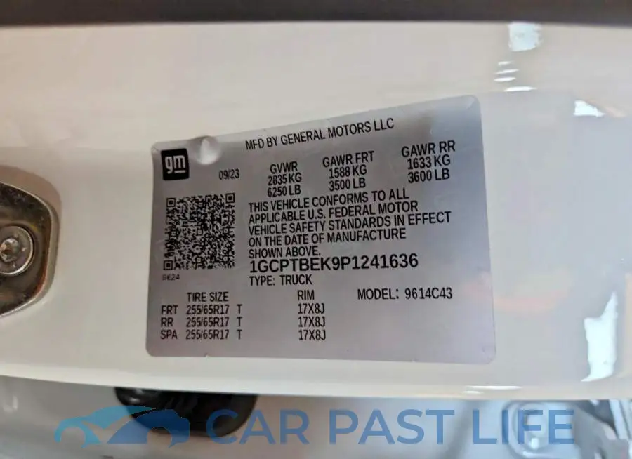 1GCPTBEK9P1241636# 12
