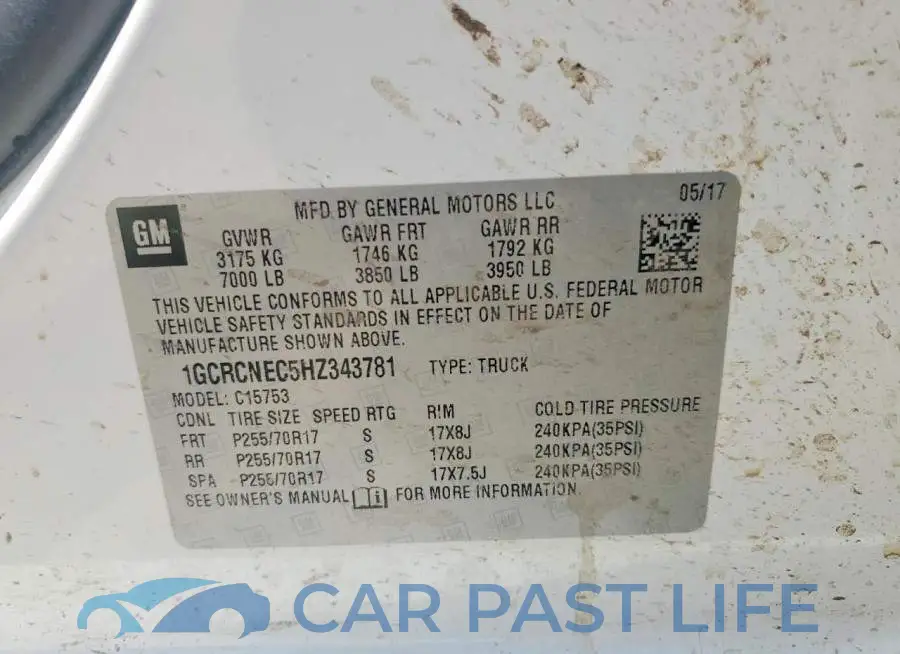 1GCRCNEC5HZ343781# 12