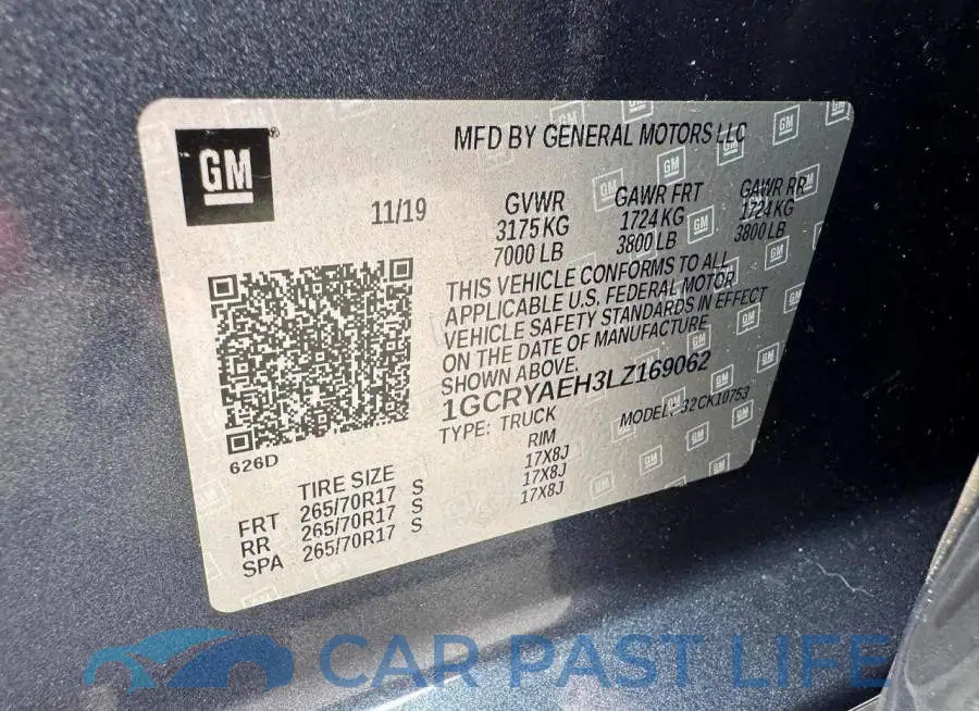 1GCRYAEH3LZ169062# 12