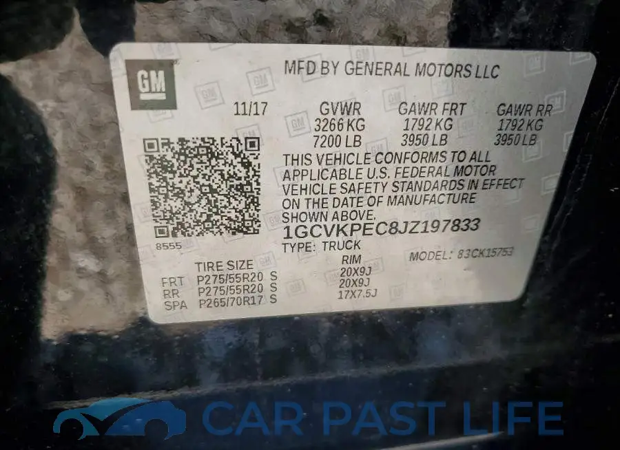 1GCVKPEC8JZ197833# 12