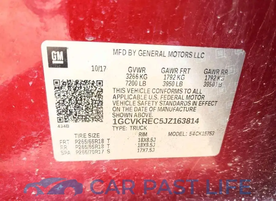 1GCVKREC5JZ163814# 12