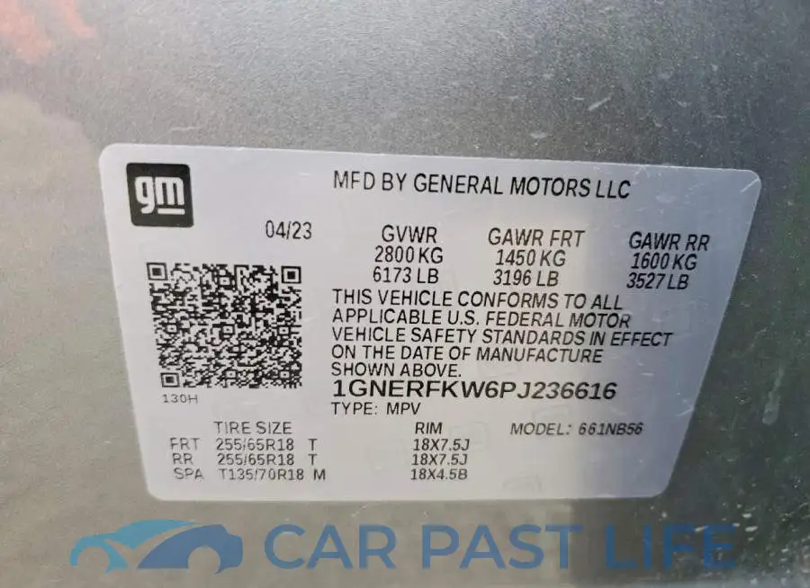 1GNERFKW6PJ236616# 13