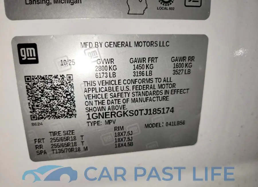 1GNERGKS0TJ185174# 13