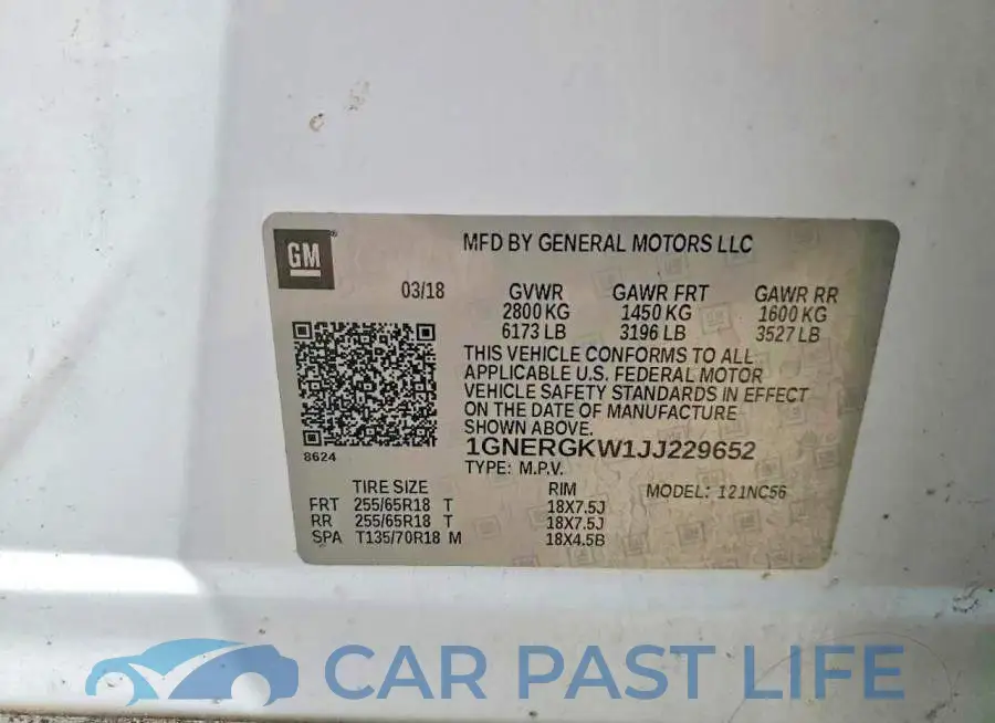 1GNERGKW1JJ229652# 14