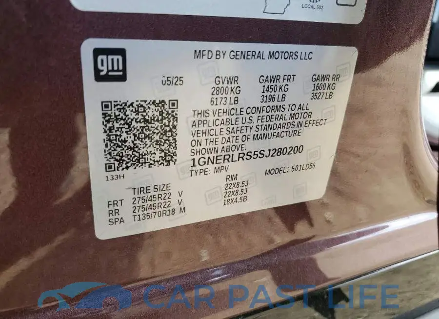 1GNERLRS5SJ280200# 13