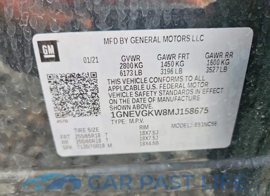 1GNEVGKW8MJ158675# 13