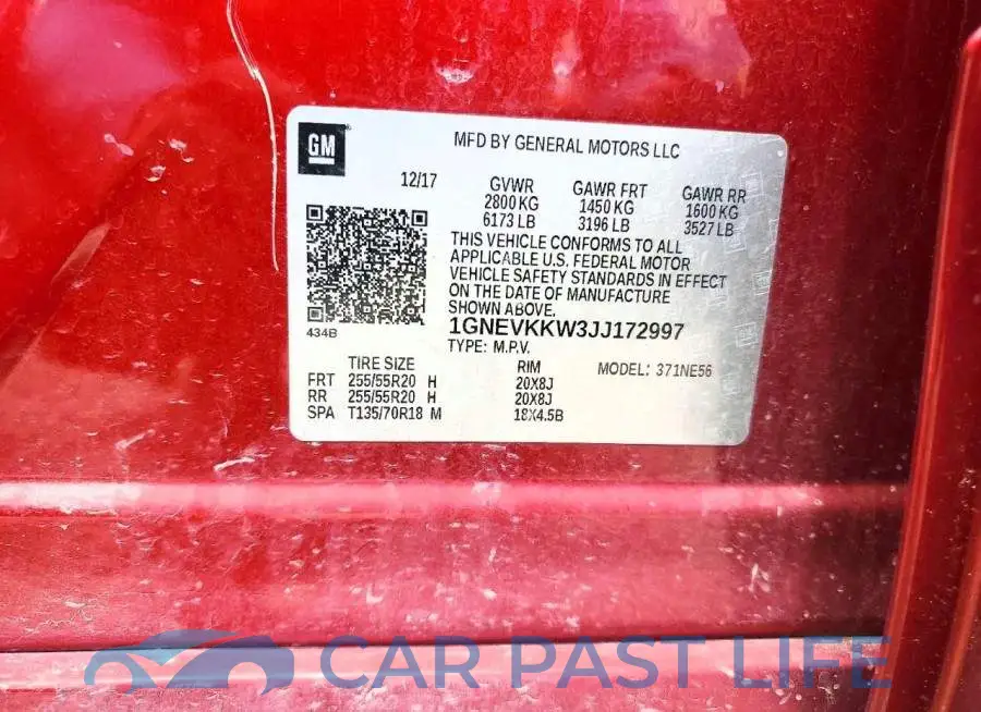1GNEVKKW3JJ172997# 13