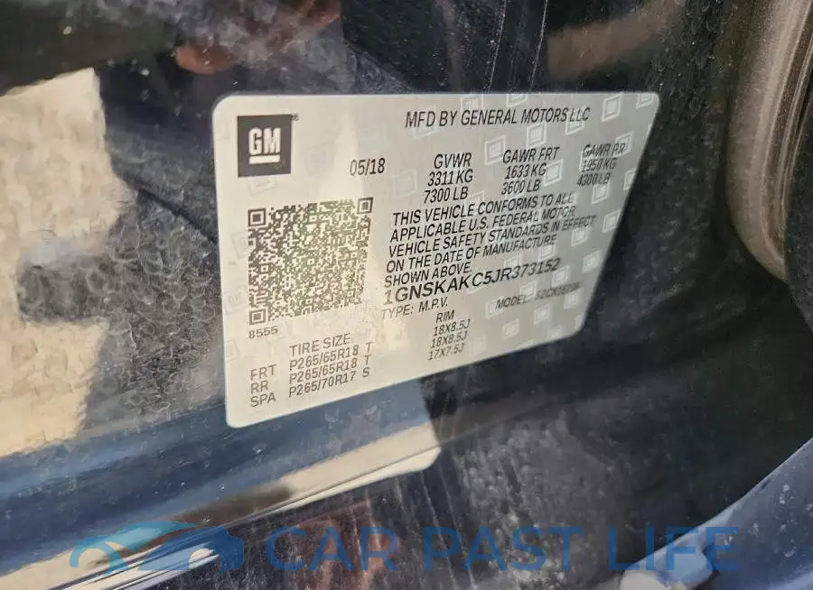 1GNSKAKC5JR373152# 13