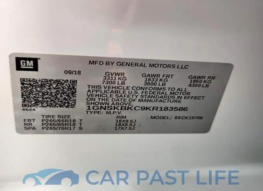 1GNSKBKC9KR183586# 14