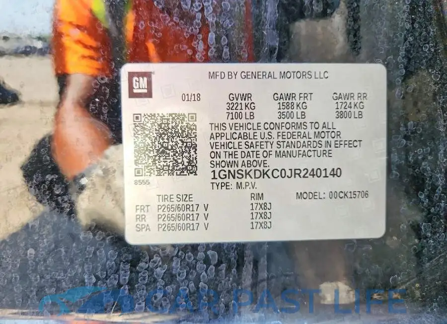 1GNSKDKC0JR240140# 13