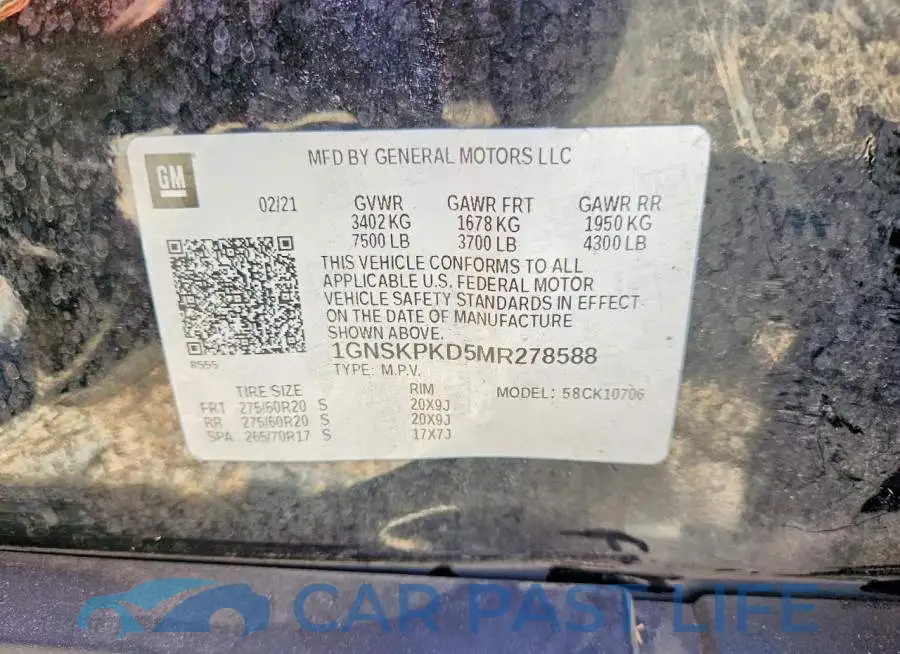 1GNSKPKD5MR278588# 13