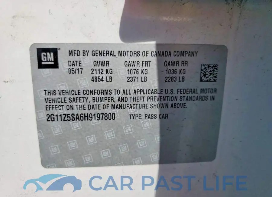 2G11Z5SA6H9197800# 12