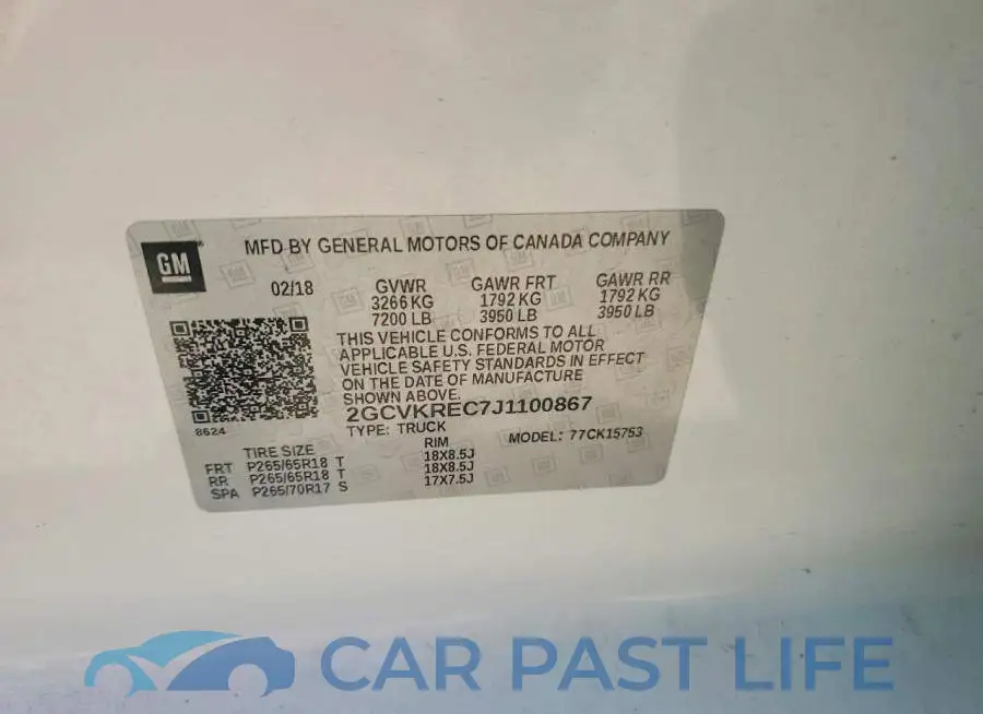 2GCVKREC7J1100867# 12