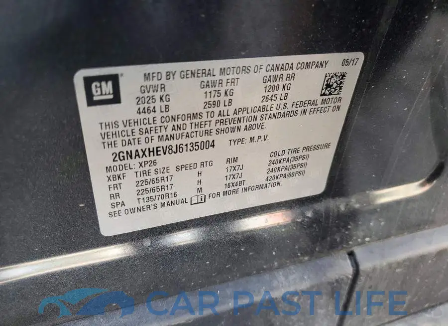 2GNAXHEV8J6135004# 13
