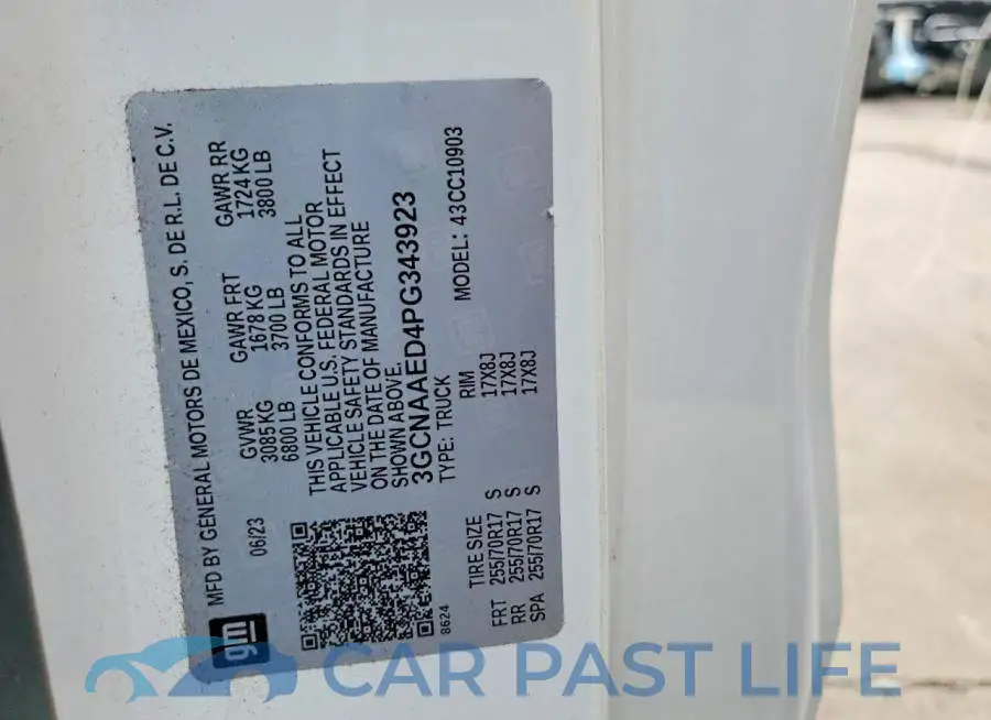 3GCNAAED4PG343923# 13