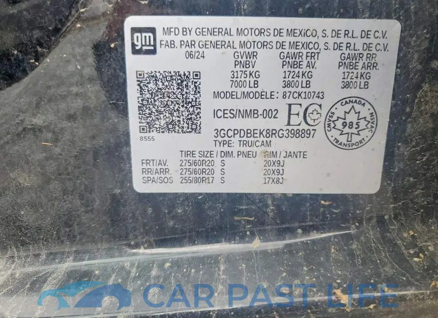 3GCPDBEK8RG398897# 13