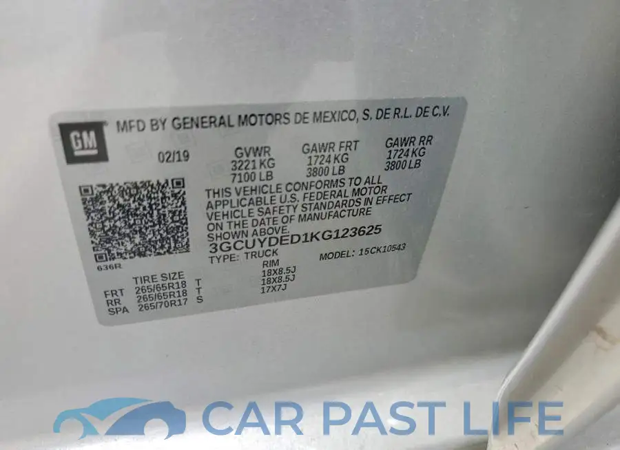 3GCUYDED1KG123625# 12