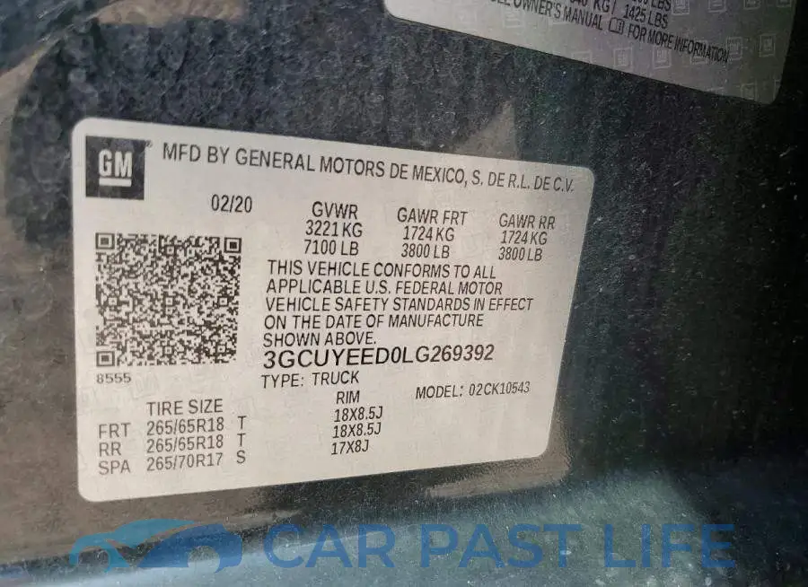 3GCUYEED0LG269392# 12