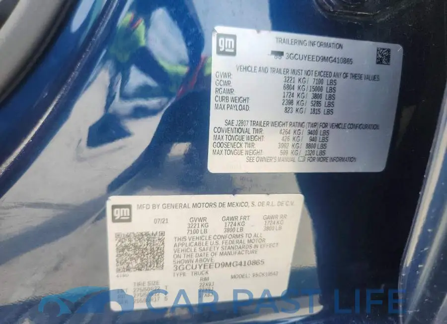 3GCUYEED9MG410865# 12