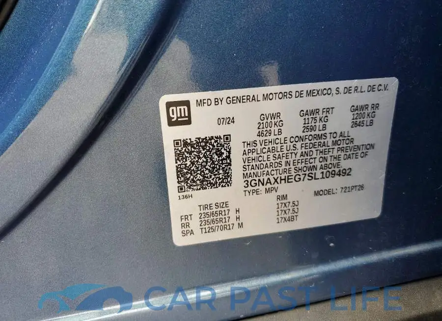 3GNAXHEG7SL109492# 12
