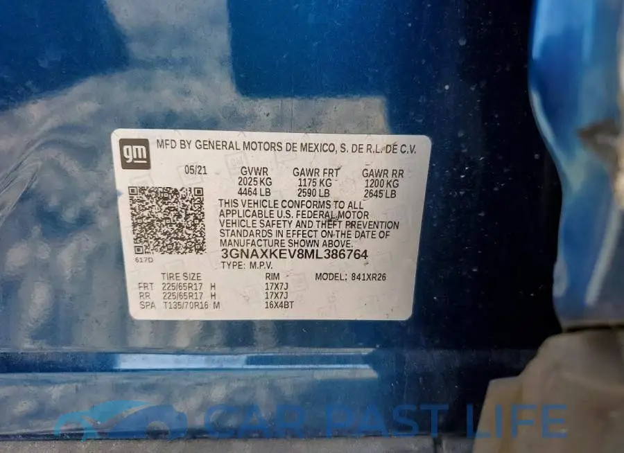 3GNAXKEV8ML386764# 13