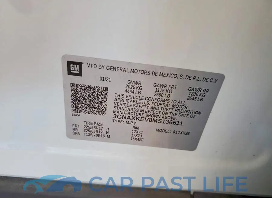 3GNAXKEV8MS136611# 13