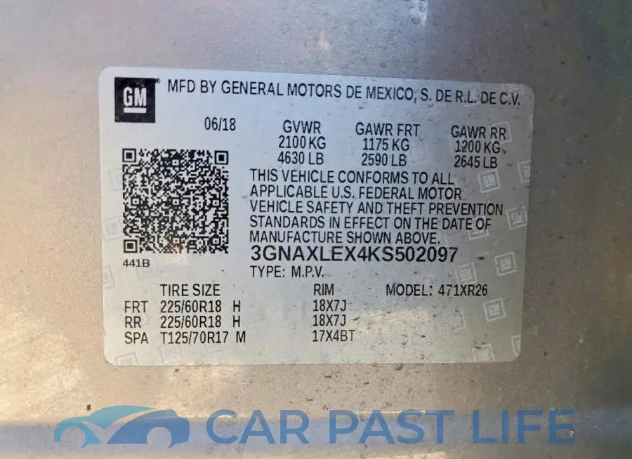 3GNAXLEX4KS502097# 13
