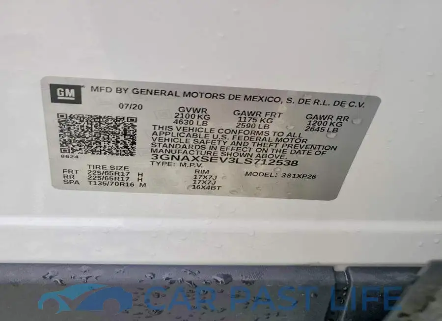 3GNAXSEV3LS712538# 13