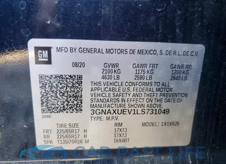 3GNAXUEV1LS731049# 13