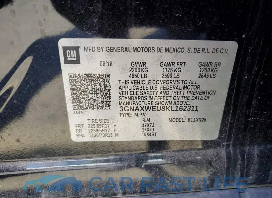 3GNAXWEU8KL162311# 12