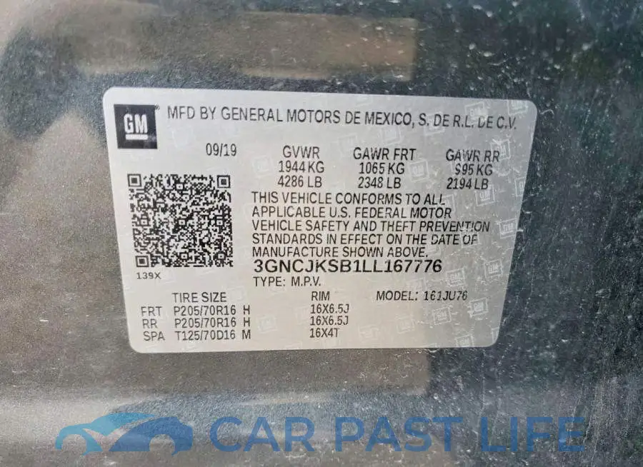 3GNCJKSB1LL167776# 13