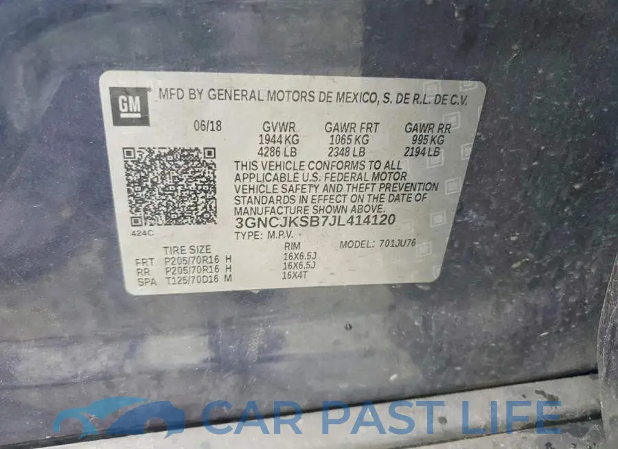 3GNCJKSB7JL414120# 12