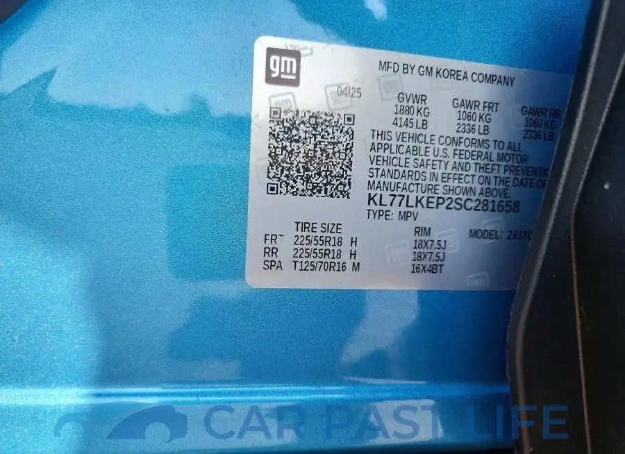 KL77LKEP2SC281658# 13