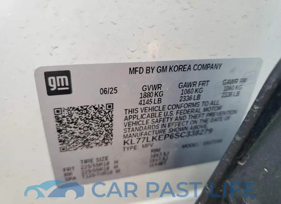 KL77LKEP6SC338279# 13